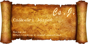 Csákvári József névjegykártya